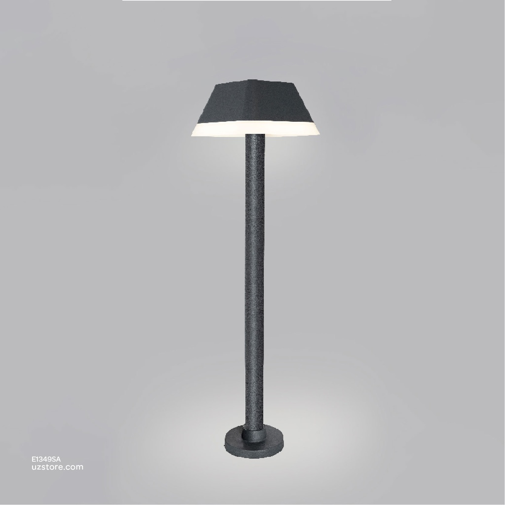 Outdoor LED light, Matt Black, 12W, 3000-3500K, Die casting aluminum+PC(anti UV), SMD, 155*155*600MM, SH-2022111FD/600