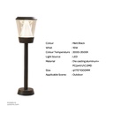 Outdoor LED light, Matt Black, 16W, 3000-3500K, Die casting aluminum+PC(anti UV), SMD, φ170*1000MM, SH-202237S/1000