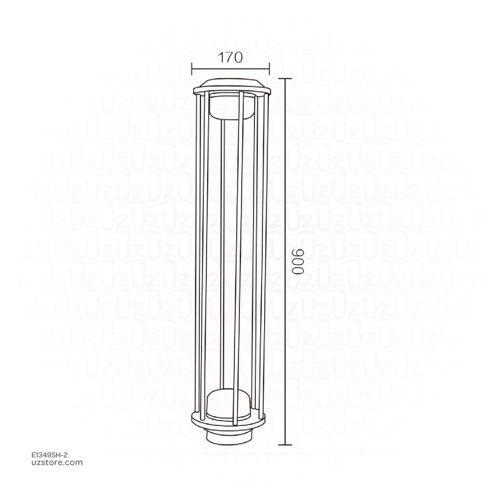 Outdoor LED light, Matt Black, 218W, 3000-3500K, Die casting aluminum+PC(anti UV), SMD, φ170900mm, SH-202291RD-2/900