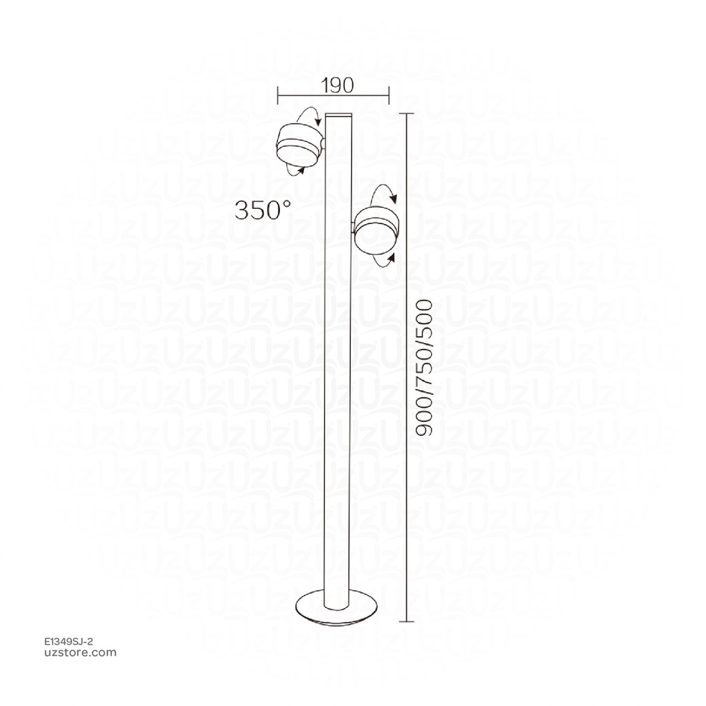 Outdoor LED light, Matt Black, 25W, 3000-3500K, Die casting aluminum+PC(anti UV)+glass, SMD, 190*750MM, SH-202292PC/750