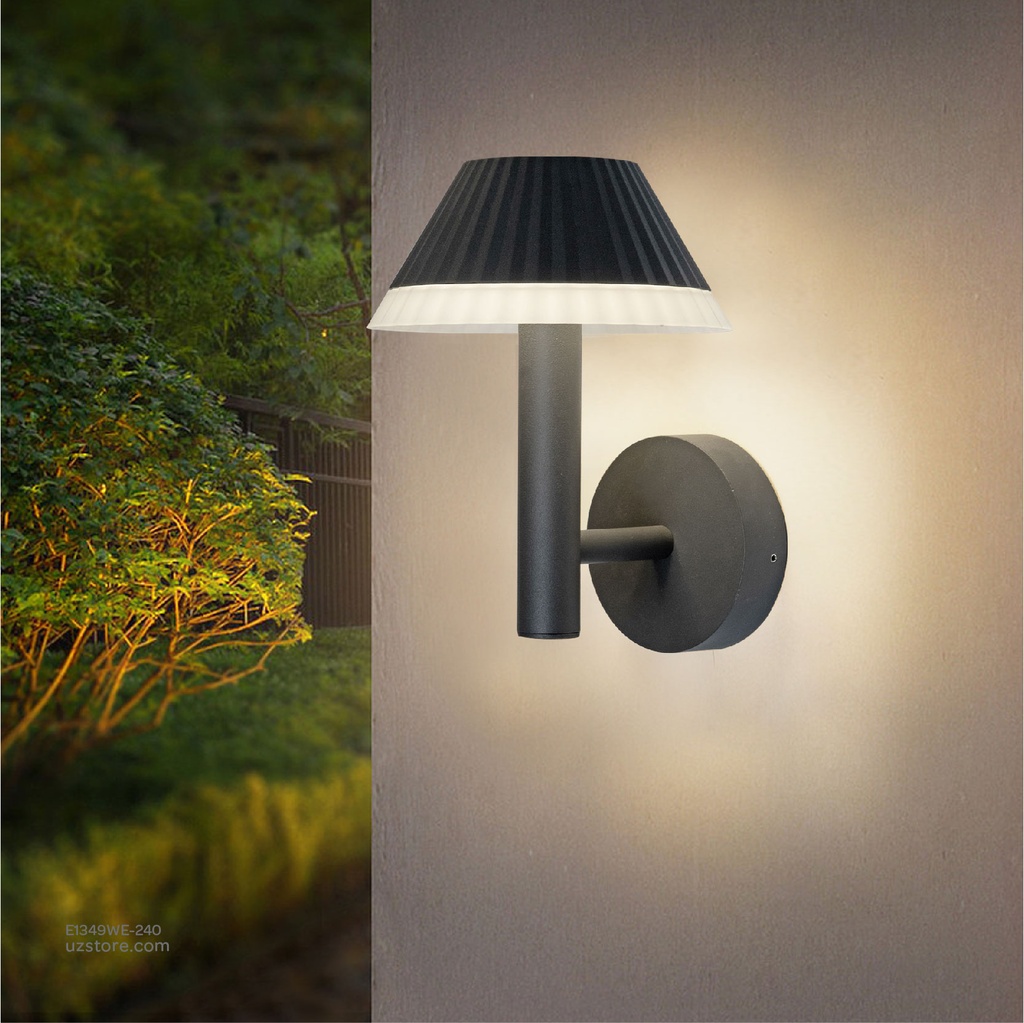 Outdoor LED light, Matt Black, 12W, 3000-3500K, Die casting aluminum+PC(anti UV), SMD, 195*172*240mm, SH-W2022111RD