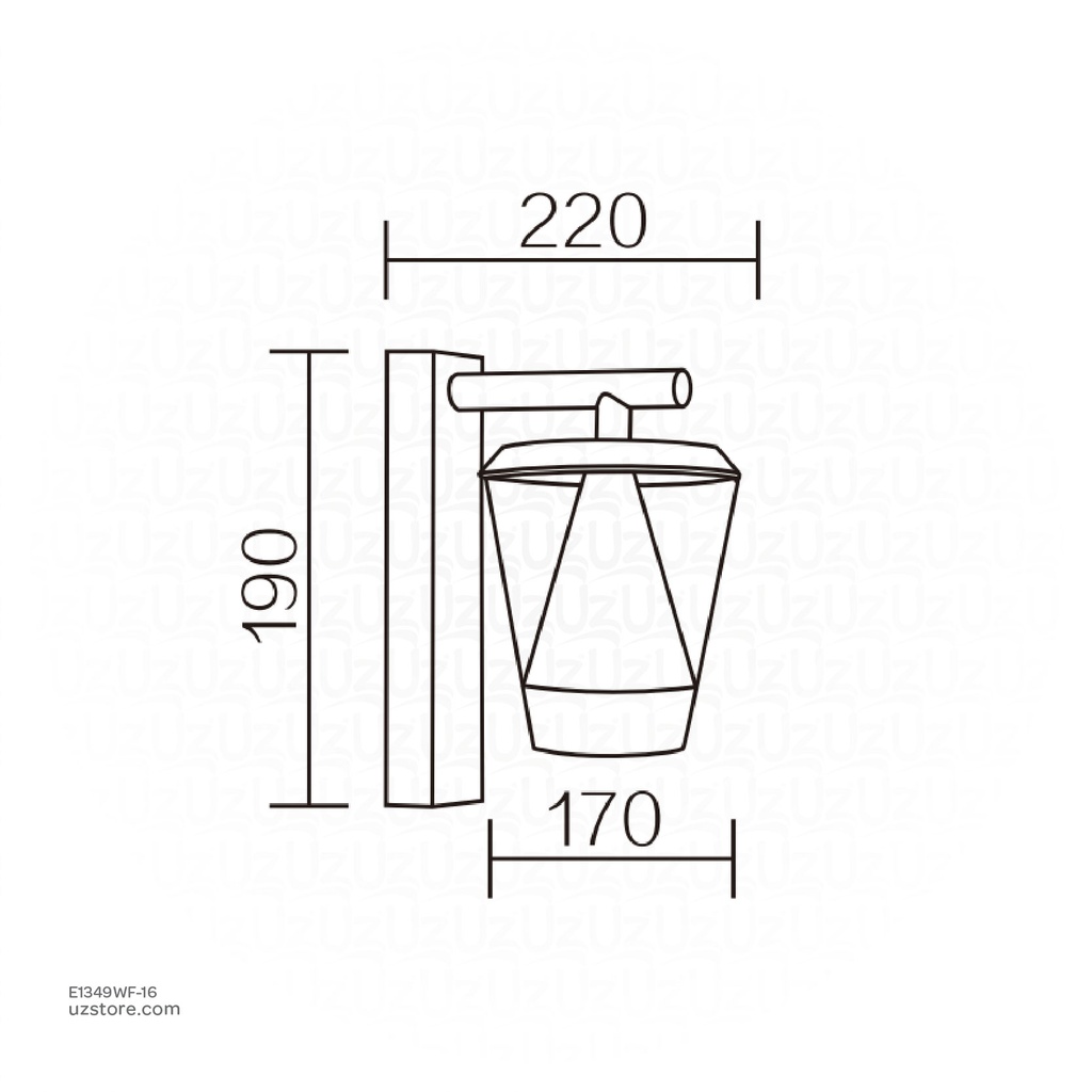 Outdoor LED light, Matt Black, 16W, 3000-3500K, Die casting aluminum+PC(anti UV), SMD, 220*170*190MM, SH-W202237S-DB