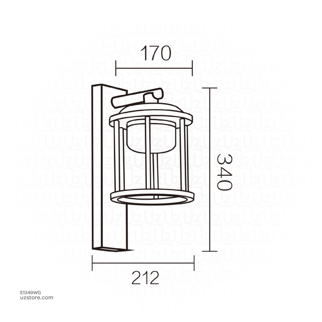 Outdoor LED light, Matt Black, 18W, 3000-3500K, Die casting aluminum+PC(anti UV), SMD, 170*212*340MM, SH-W202291RD-CB