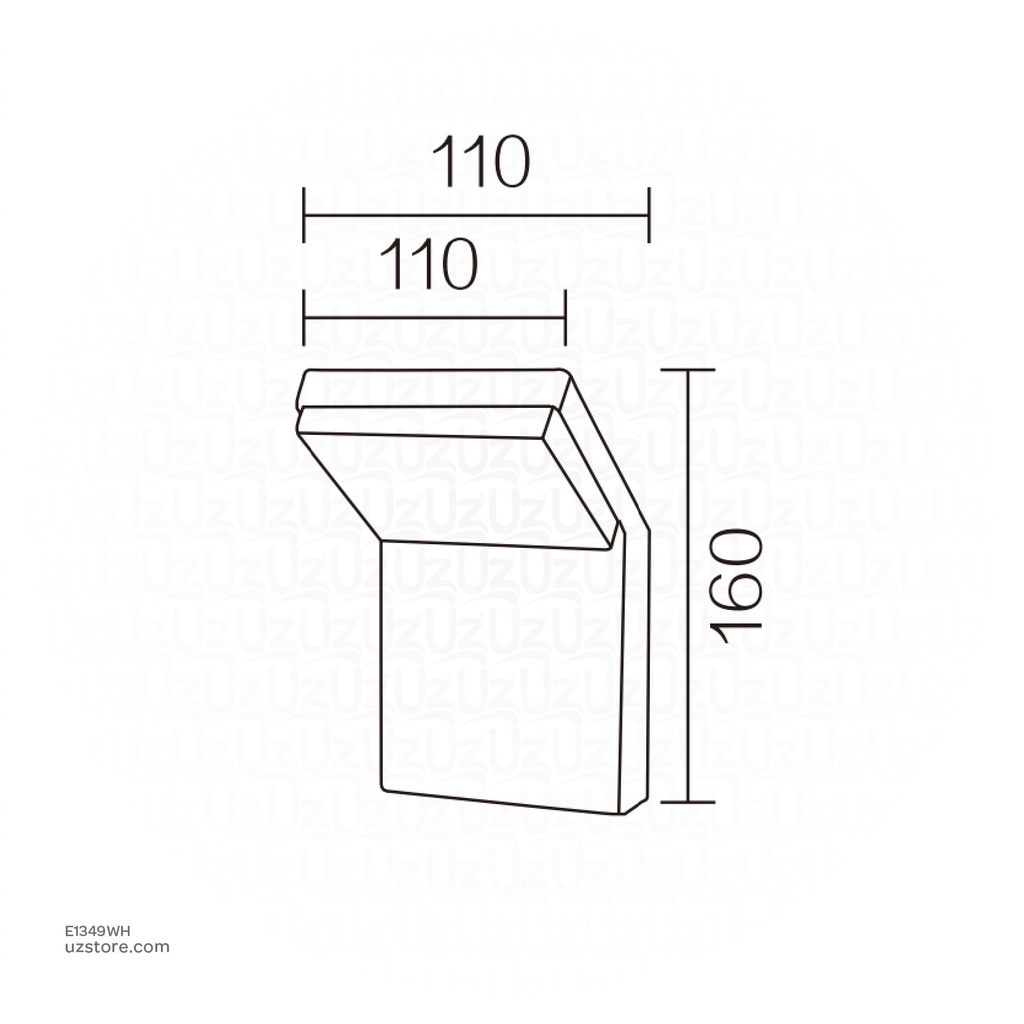 Outdoor LED light, Matt Black, 12W, 3000-3500K, Die casting aluminum+PC(anti UV), SMD, 100*106*160MM, SH-W0483