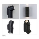 Outdoor LED light, Matt Black, 2*5W, 3000-3500K, Die casting aluminum+lens, BRIDGELUX, 80*63*180MM, SH-W0534-2T