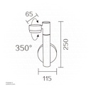 Outdoor LED light, Matt Black, 2*5W, 3000-3500K, Die casting aluminum+PC(anti UV)+glass, SMD+COB, 115*65*250mm, SH-W202292PC-1