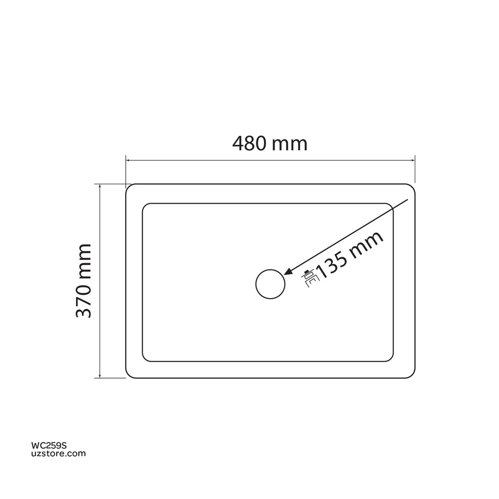 Basin,Square, made of Corian, White Matt KZA-23106090B 360*360*170 