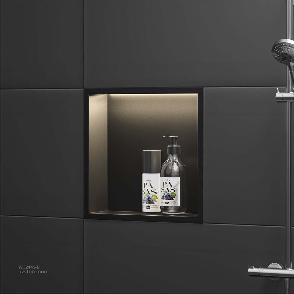 Matte Black Stainless steel Niche wall with light  , B1011B-LED