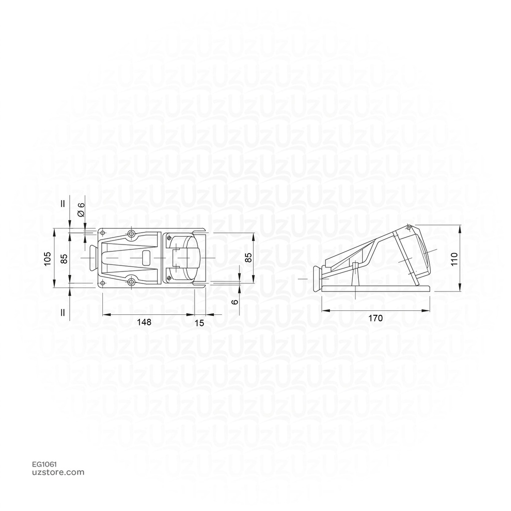 GEWISS WALL TYPE SOCKET 32A 3PIN 230V IP44(GW62488)