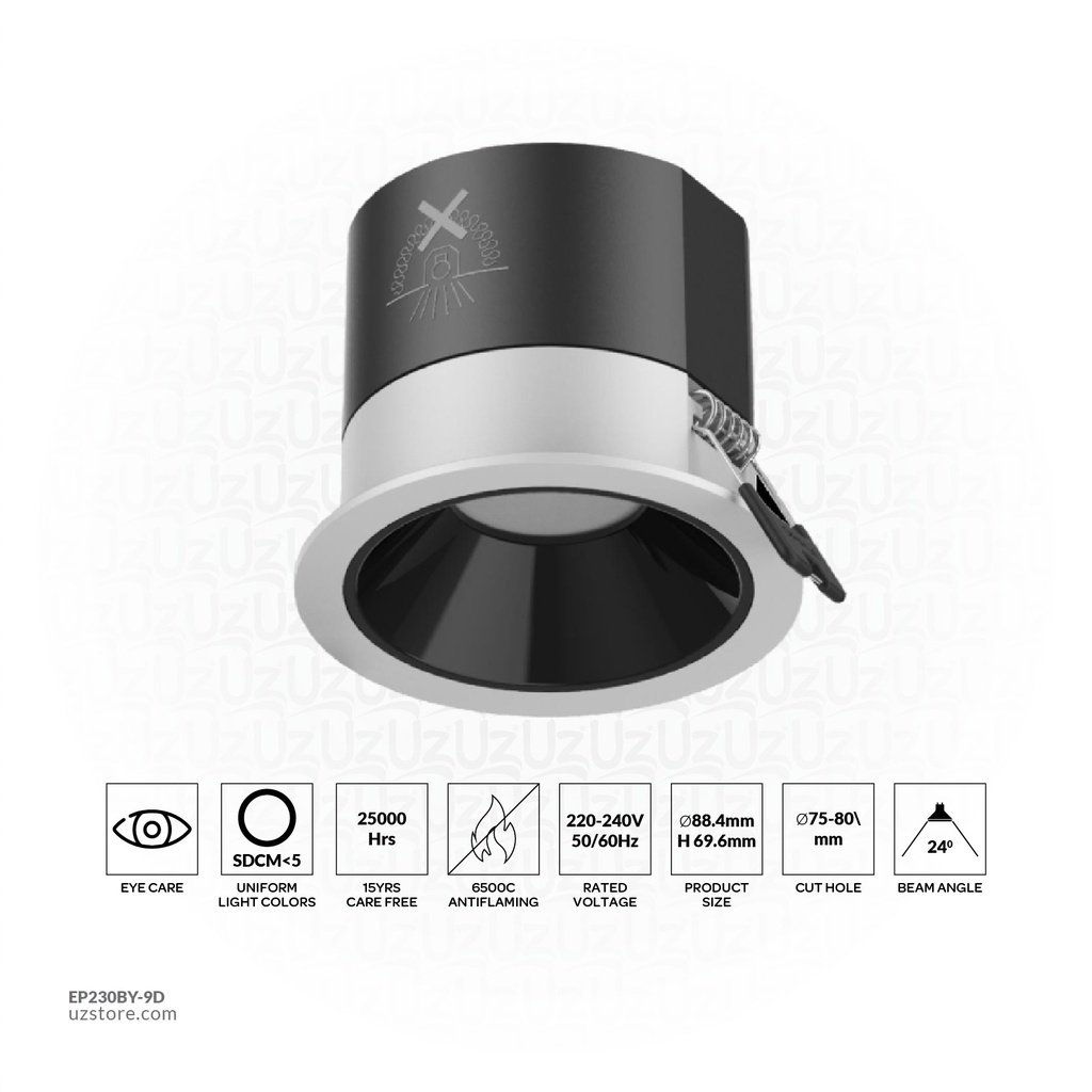 OPPLE LED Down light Rc-BY R75-BK 9W , 5700K Day Light , 540001392400