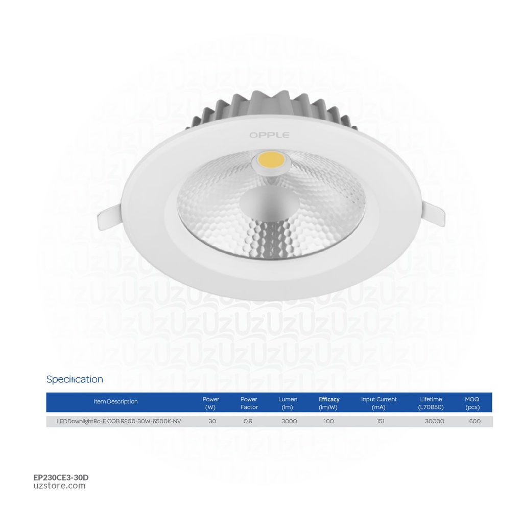 OPPLE LED Downlight RC-E3 COB R150 30W 857 5700K Daylight 540001346500