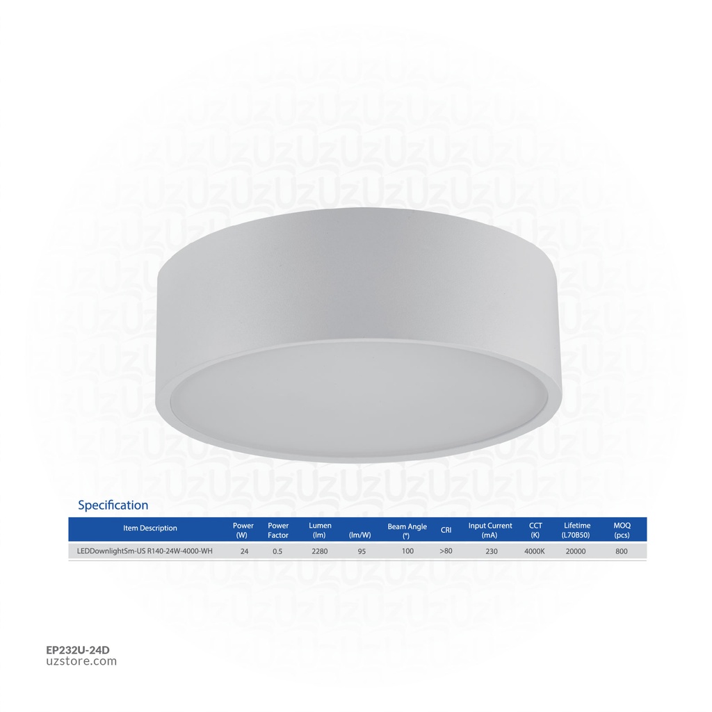 OPPLE US Surface light Round Sm-US R140-24W-4000-WH Half white 540001297600