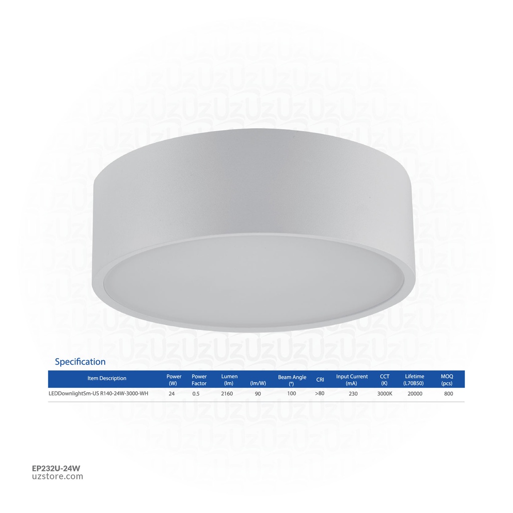 OPPLE US Surface light Round Sm-US R140-24W-3000-WH Warm white , 540001295000