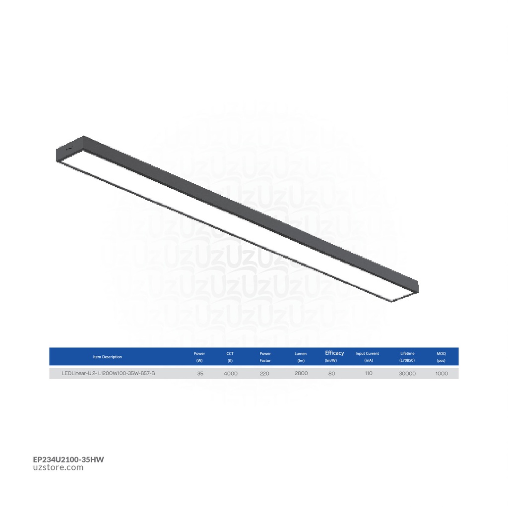 OPPLE LED Linear Light 35W U2-LBG0212003504 , 100*1200 , White , 4000K Natural White , 529000044500