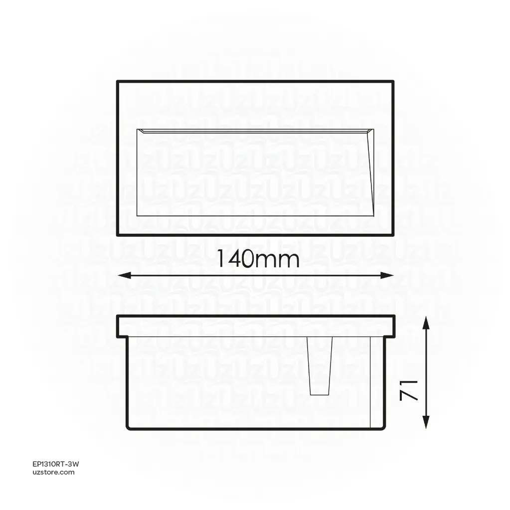 uzstore OPPLE LED Step Light Rectangle IP65 E-RE140-3W-3000K-BL-GP2 DZ , Warm White  EP1310RT-3W-03.webp