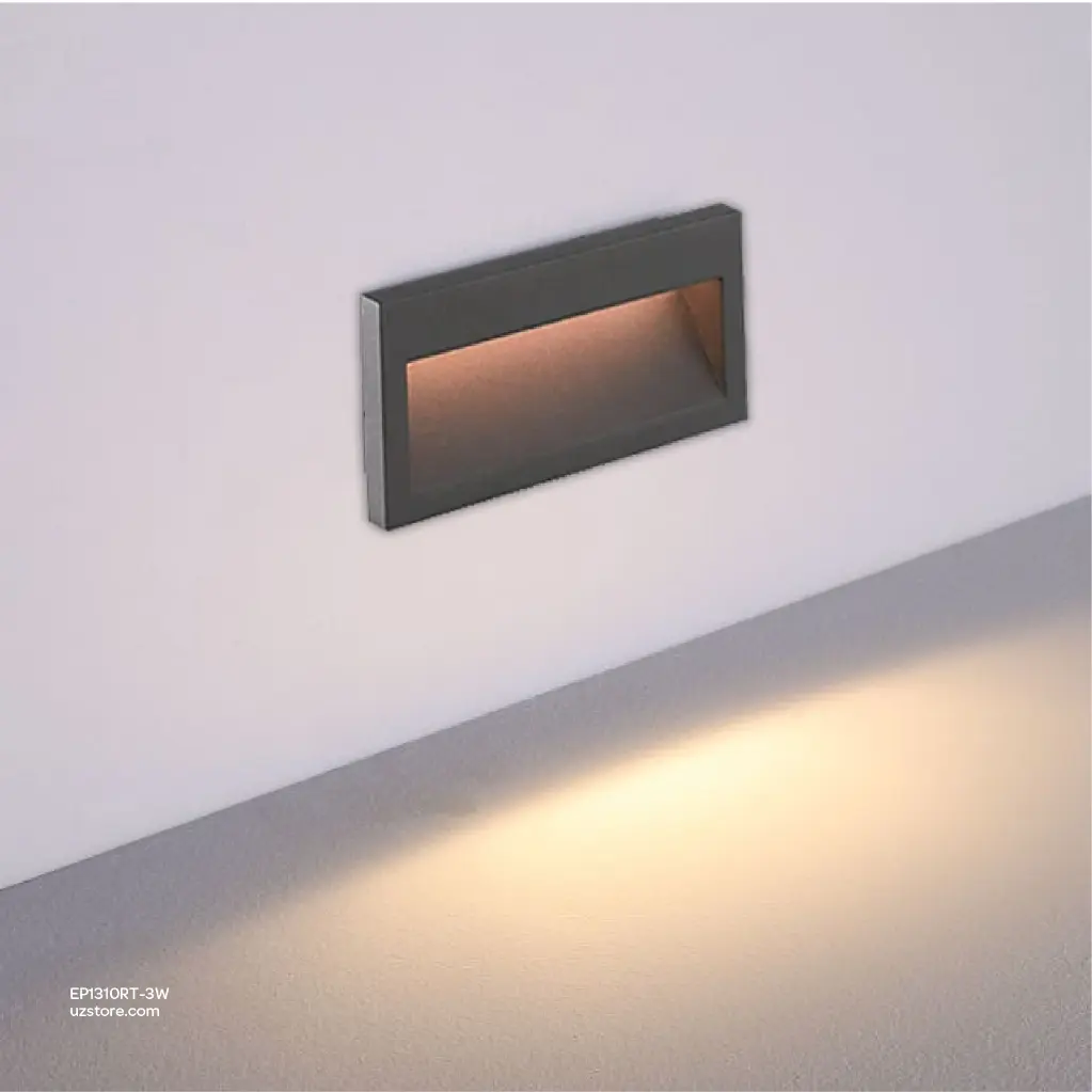 uzstore OPPLE LED Step Light Rectangle IP65 E-RE140-3W-3000K-BL-GP2 DZ , Warm White  EP1310RT-3W-02.webp