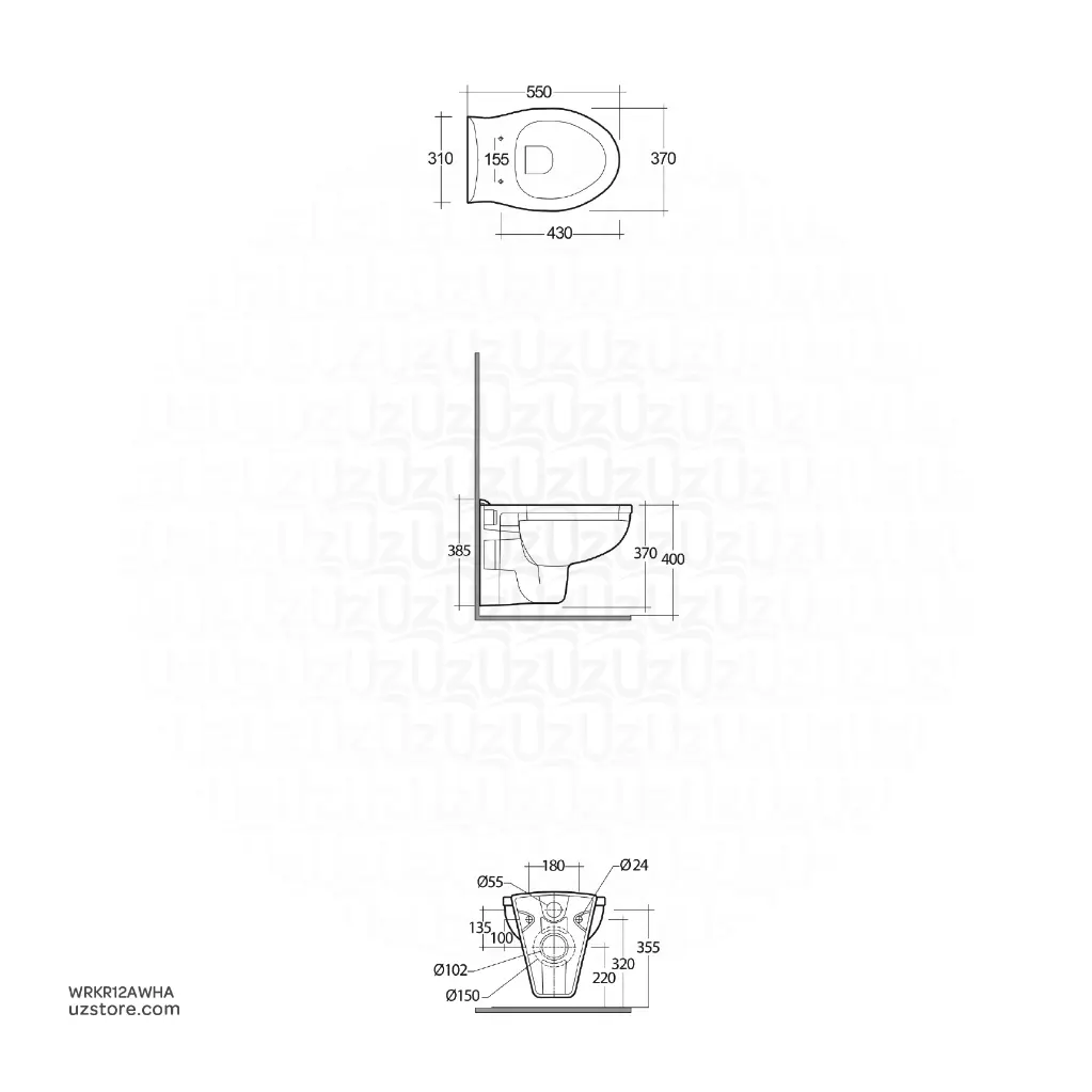 uzstore RAK Ceramic KARLA Wall Hung WC KR12AWHA  WRKR12AWHA-02.webp