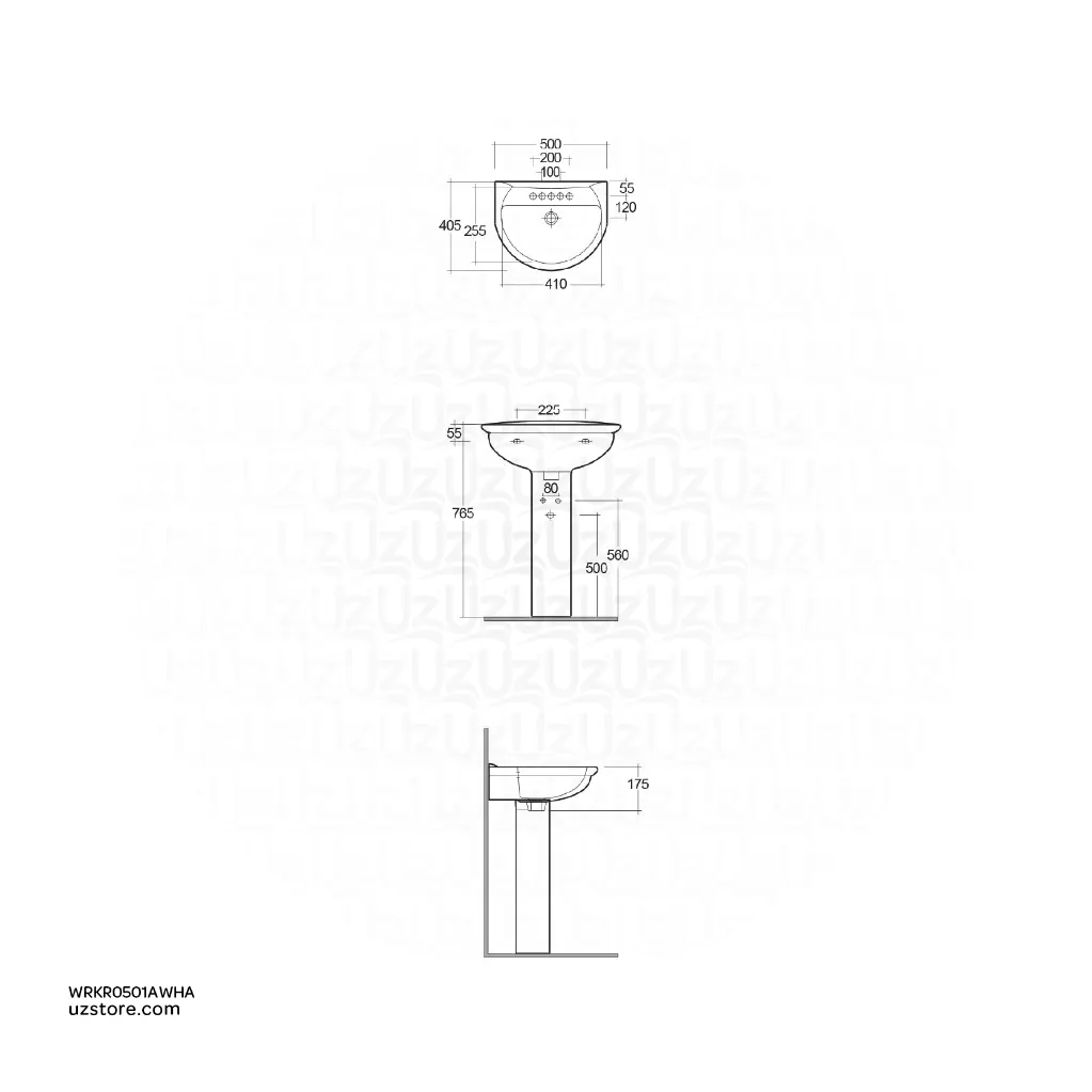 uzstore RAK Ceramic Karla Wash Basin  50 CM KR0501AWHA  WRKR0501AWHA-02.webp