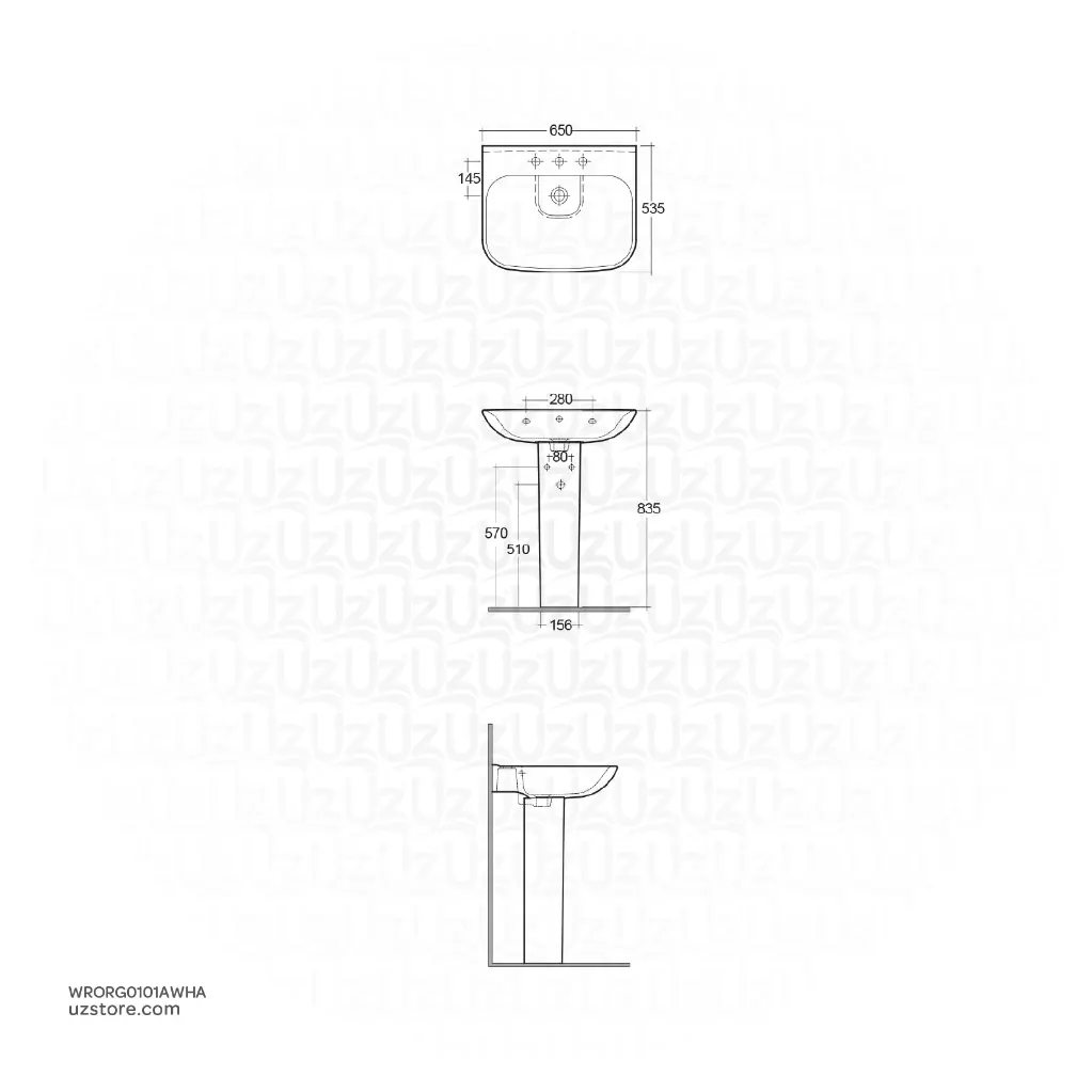 uzstore RAK Ceramic ORIGIN Wash Basin 65CM ORG0101AWHA WRORG0101AWHA-02.webp