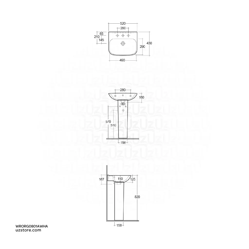 uzstore RAK Ceramic ORIGIN Wash Basin 52CM ORG0801AWHA WRORG0801AWHA-02.webp