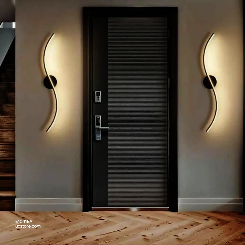 uzstore Wall Lamp Wall Stainless steel Black Mirror 3000K , 11318 E1041EA.webp