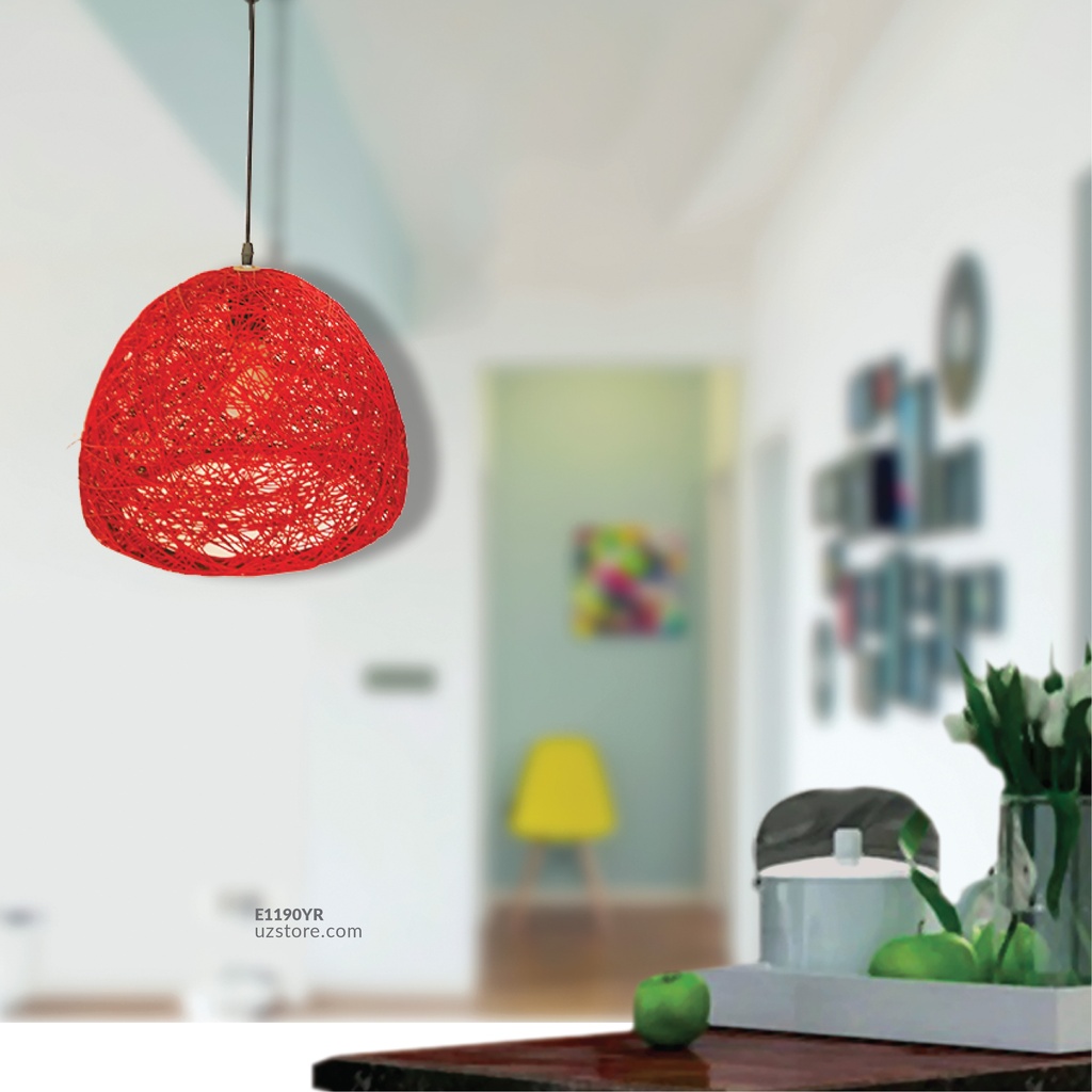  Red Semi-circular Straw Hanging light 3375