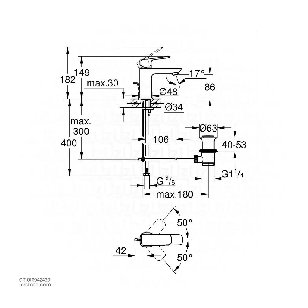 uzstore GROHE  GROHE Cubeo SLM Basin S 1016942430 GR1016942430-03.webp