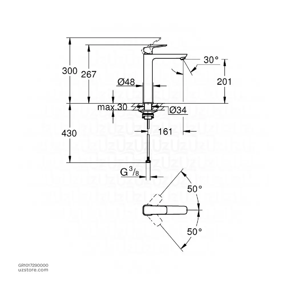 uzstore GROHE  GROHE Cubeo SLM Basin XL SmthB 1017290000 GR1017290000-03.webp