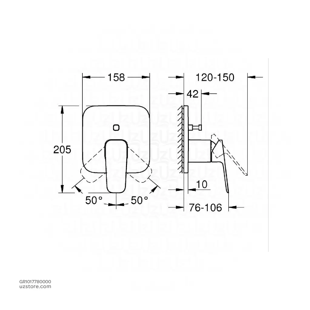 uzstore GROHE  GROHE Cubeo SLM Trim Bath 1017780000 GR1017780000-04.webp