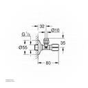 GROHE Angle valve 1/2" , 22037A00 , hard graphite