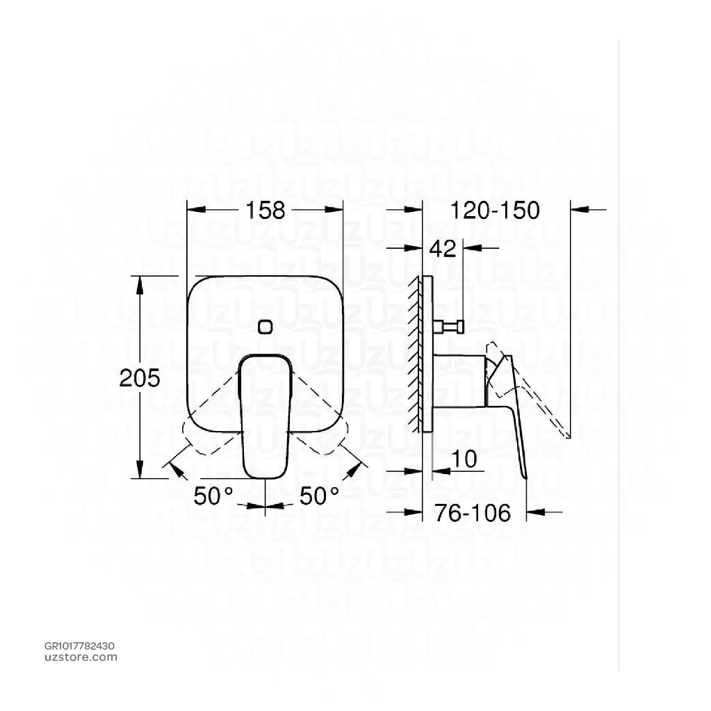 uzstore  GROHE  GROHE Cubeo SLM Trim Bath 1017782430 GR1017782430-04.webp