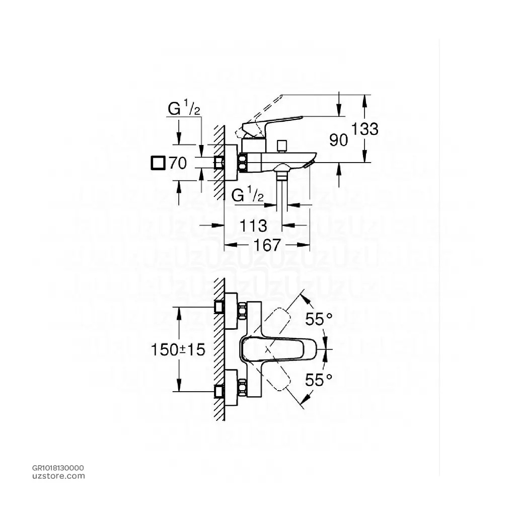 uzstore GROHE  GROHE Cubeo SLM Bath Exp 1018130000 GR1018130000-03.webp