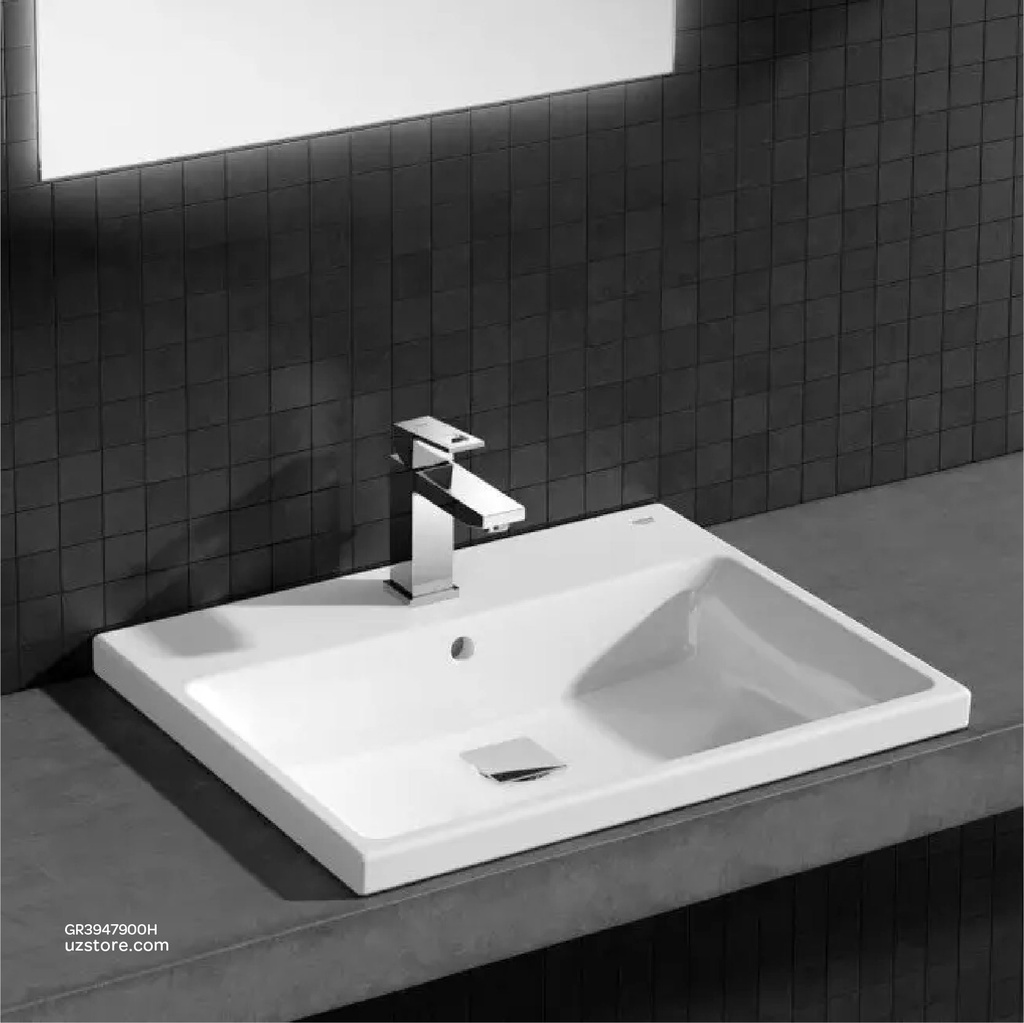 GROHE Cube Ceramic Counter basin 60 , 3947900H , alpine white