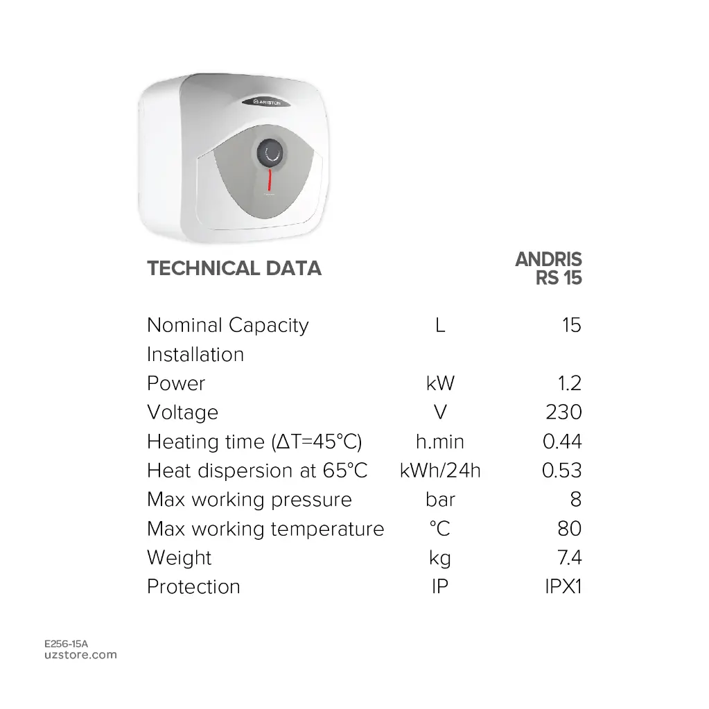 uzstore ARISTON  Andris Electrical Water Heater  E256-15A-03.webp