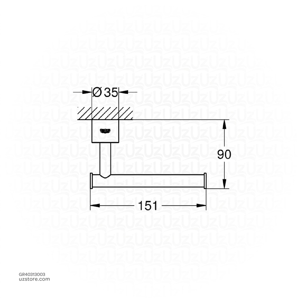 GROHE Atrio Toilet paper holder , 40313003 , chrome