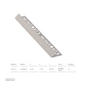 UROSHRINK Spain Tile Corner Steel Trim 145A-PC-12 Plata Cepillado 12MM (ES) Brushed Silver
