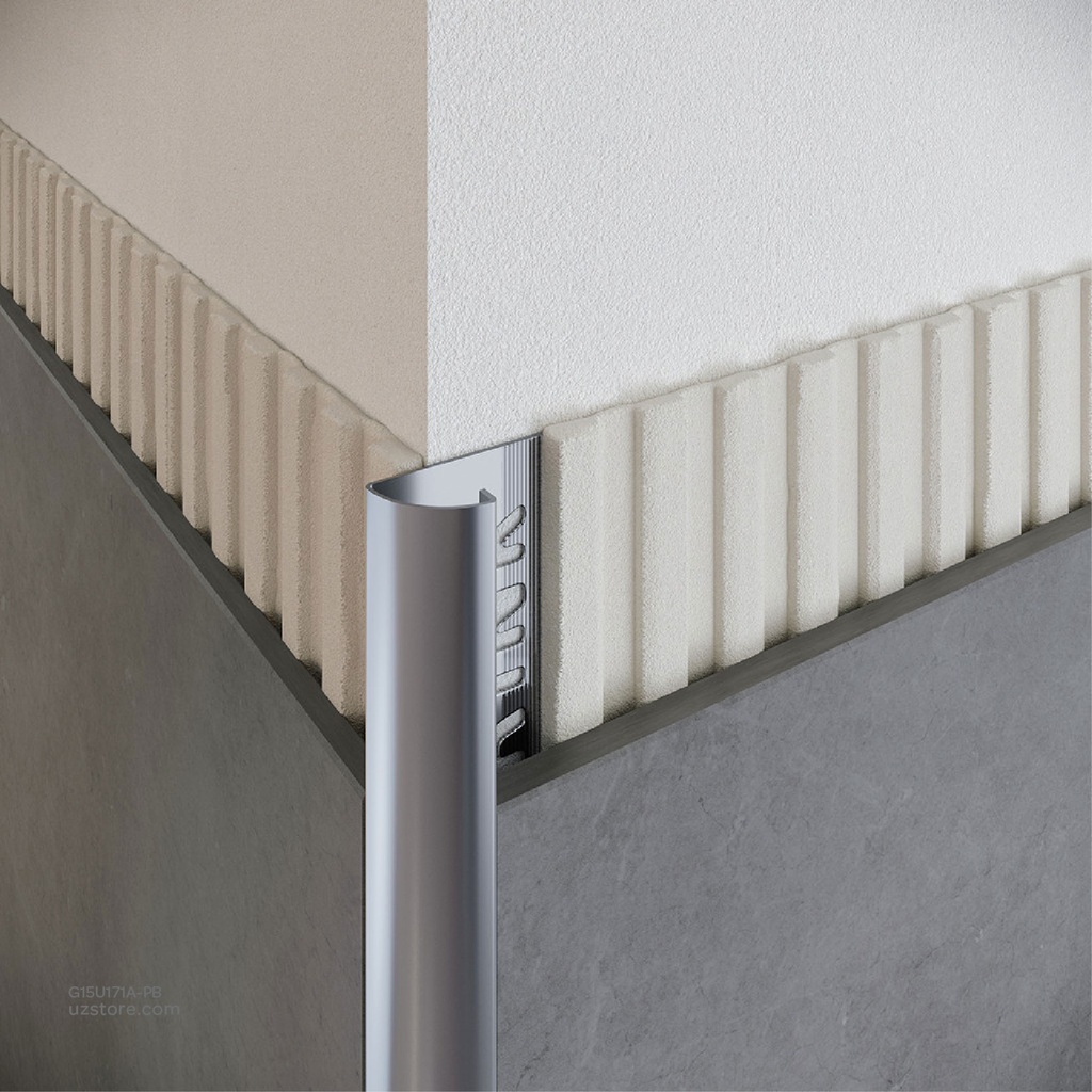 UROSHRINK Spain Tile Corner Steel Trim 171A-PB Plata Brillo 10MM (ES) Bright Silver
