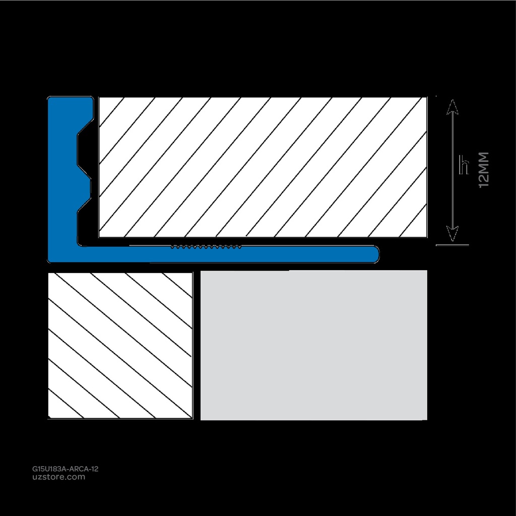 UROSHRINK Spain Tile Corner Steel Trim 183A-ARCA-12 Arena Camel 12MM (ES) Sand Camel