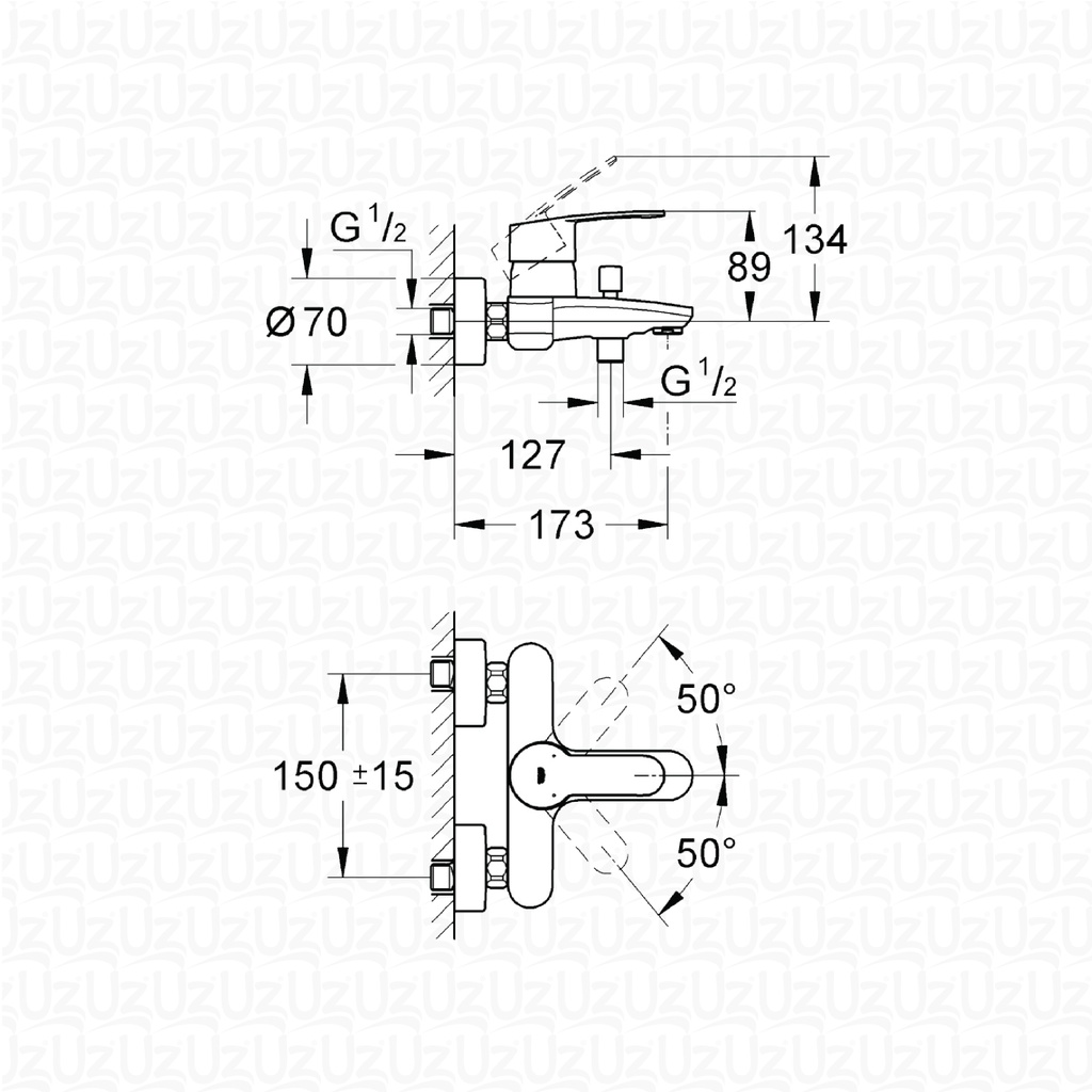 GROHE Eurostyle Cosmopolitan Single-lever bath mixer 1/2″ 33591002