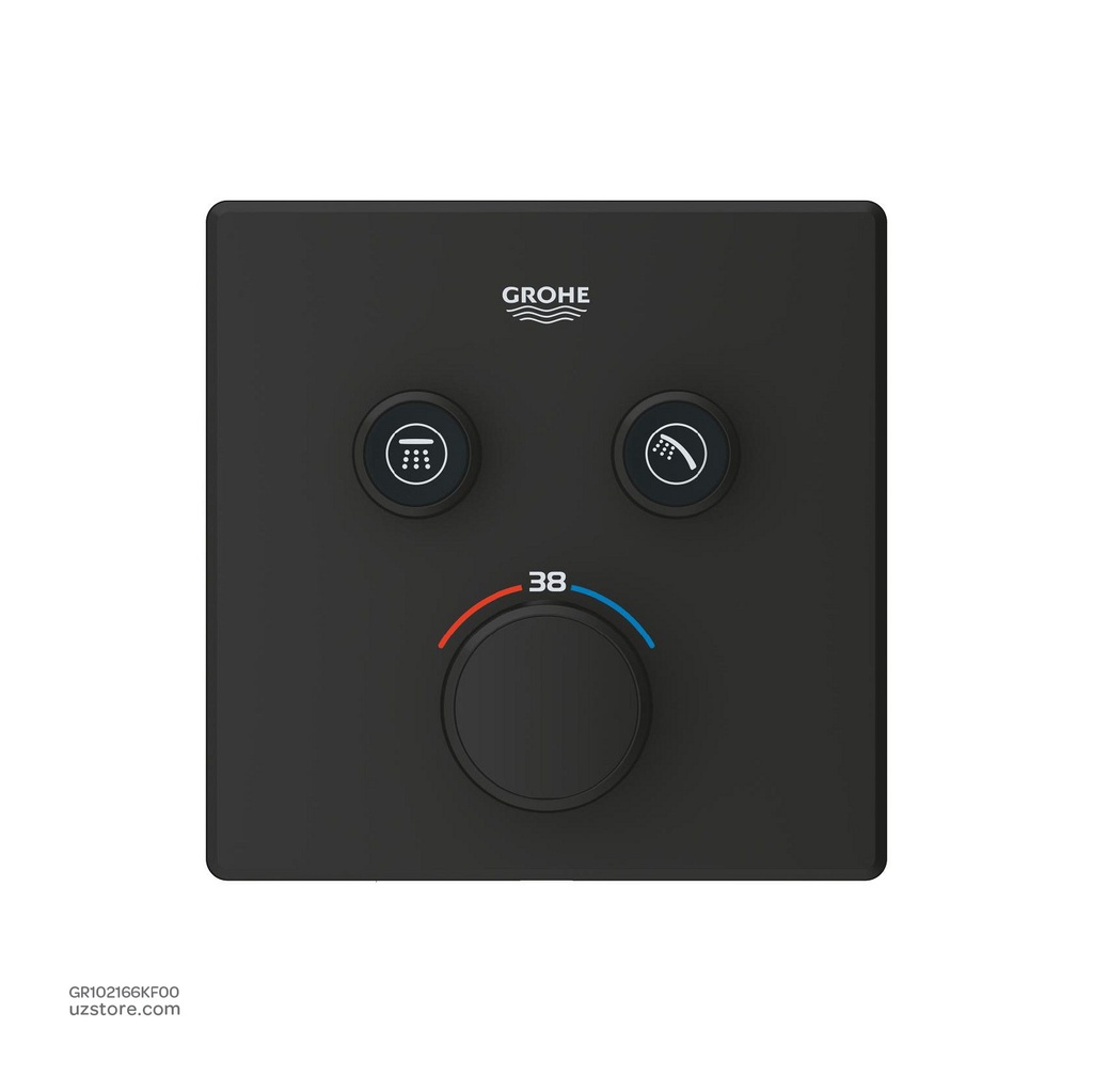 GROHE Grohtherm SmartControl Safety mixer for concealed installation with 2 valves , 102166KF00 , phantom black