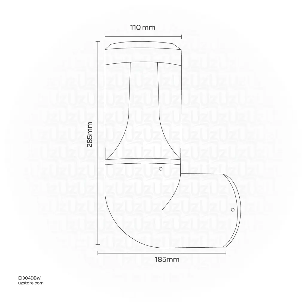 Uzstore Aluminum+PC, Matt Black  E1304DBW-02.webp