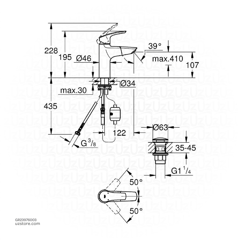 GROHE Eurosmart Single-lever basin mixer 1/2"
M-Size , 23976003 , chrome