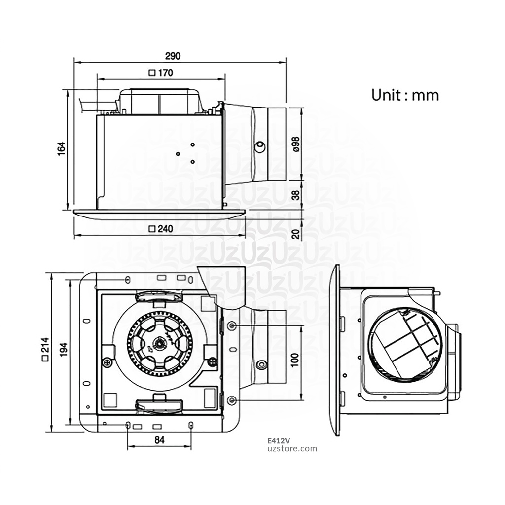 KDK Ceeling Mount VENTILATION FAN  17CM