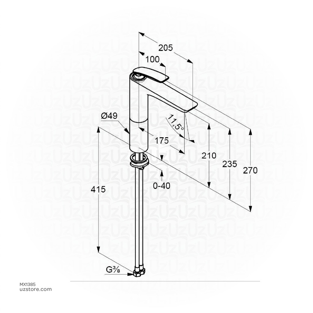 KLUDI RAK Single Lever Basin mixer, for WashBowls DN 15, Matt Black 
RAK522988775