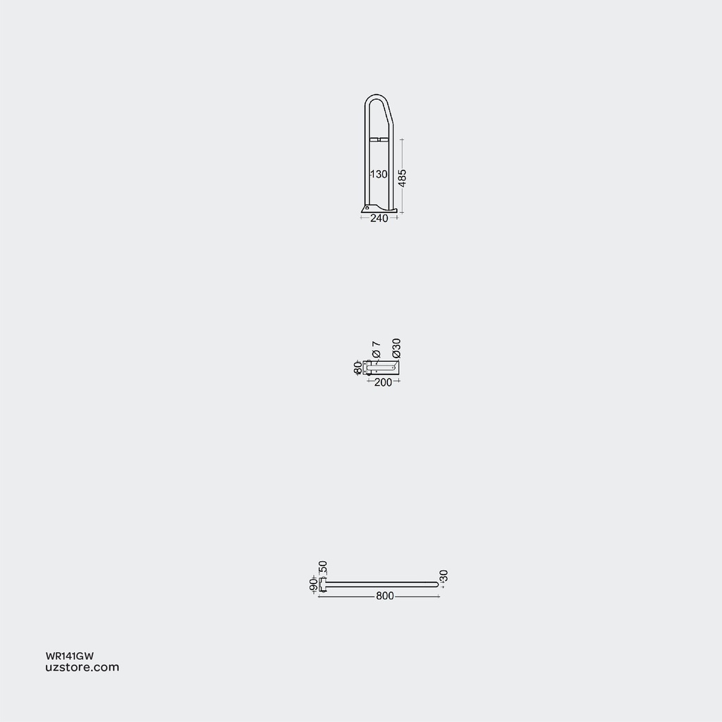 RAK Ceramic Foldable Grab Bar (WC) WI White SMFOBA02