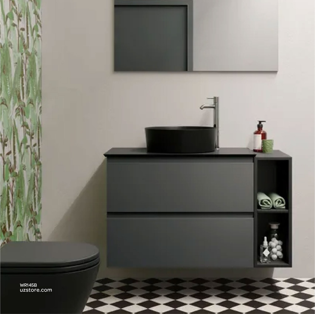 RAK Ceramic Feeling Counter Top Wash Basin Round Matt Black- FEECT4200504A