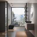 RAK Ceramic Feeling Counter Top Wash Basin Round Matt Black- FEECT4200504A