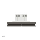 2 gang switch 3*3 1way Schneider Avatar On C Dark Grey