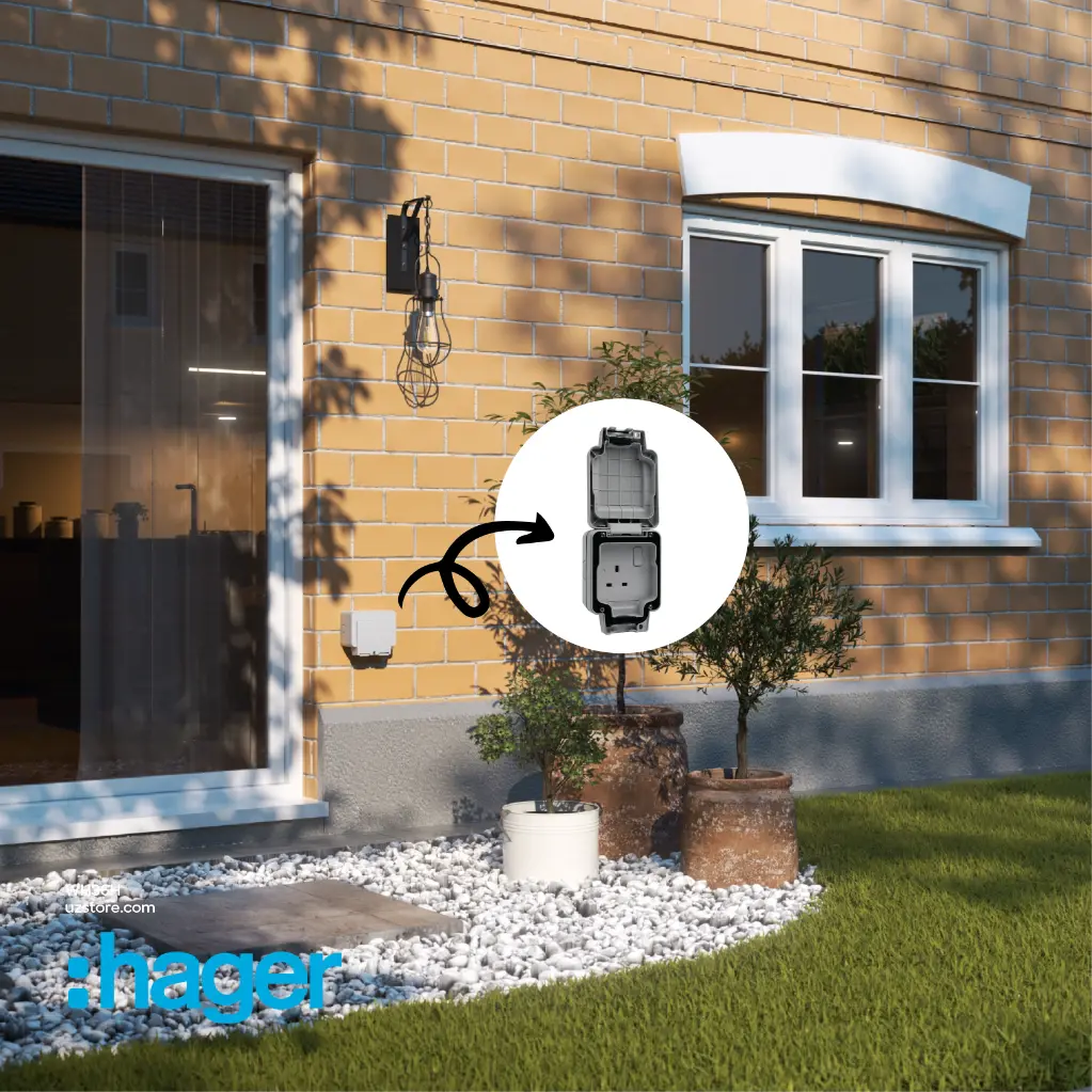 Uzstore Switch Socket Single 13A Hager WeatherProof WXPSS81 (IP66) WH36H-02.webp