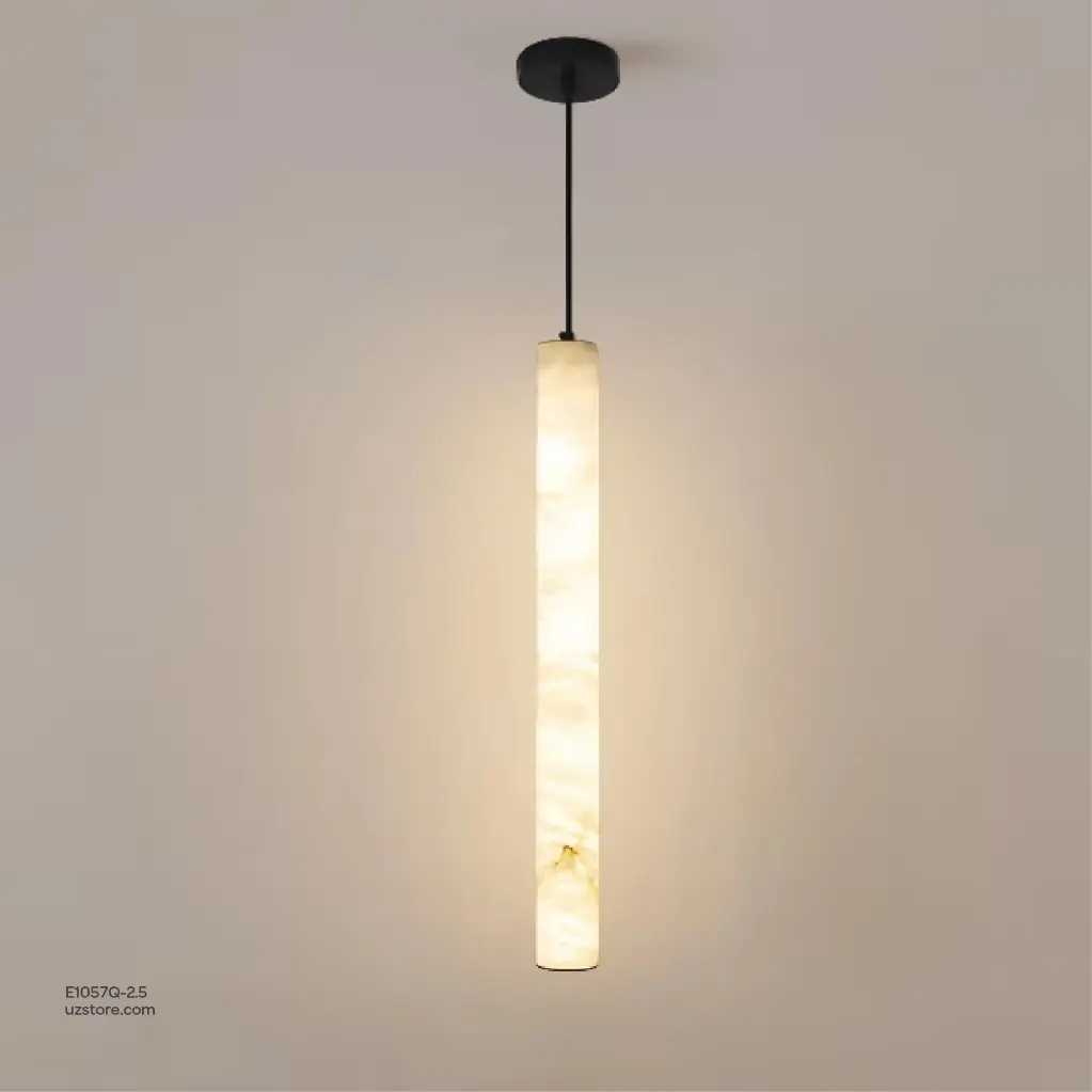 uzstore OPTARA Pendant Light - Ø 110×H2500mm, 3000K, Stainless steel+Marble, Brushed blackE1057Q-2.5-02.webp
